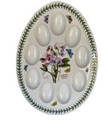 Portmeirion Botanic Garden Egg Plate 12&quot; White with Sweet Peas - $33.24