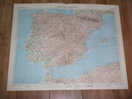 1956 Vintage Map Spain Portugal Spanish Protectorate Morocco / Scale 1:2,500,000 - £26.16 GBP