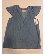Sonoma Women&#39;s Short Sleeve Light Wash Blue Denim V Neck NWT XS - $11.00