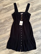 Boho Black Knox Rose Women&#39;s Dress Pockets Size Small Buttons Empire Sle... - $16.44