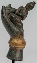 Montage Ancien Khmer Style Bronze Main &amp; Bouddha - 16cm/6 &quot; - $504.87