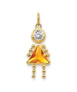 14K Yellow Gold November Girl or Boy Birthstone Charm - $126.99