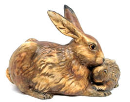 Vintage 1975 Goebel West Germany Bunny Rabbit With Baby Figurine - £19.63 GBP