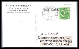 1948 NEW YORK Postcard- NY &amp; Chi RPO WD TR251 to Chicago, IL Q2 - $2.96