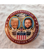 3&quot; Button Inauguration Day Donald Trump JD Vance Pin Pinback Badge Presi... - $10.91 CAD