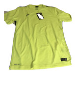 Nike Mens Size S Dri Fit Soccer Jersey Activewear Shirt V-Neck Yellow 64... - $24.75