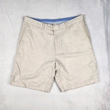 Peter Millar Crown Cool Linen Blend Shorts Mens 36 Golf Beige Light Chin... - $31.18