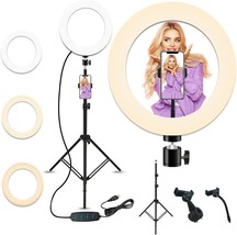 10&#39;&#39; Selfie Ring Light with 28.1&#39;&#39; to 83.8&#39;&#39; Extendable Tripod Stand,LED Light - £27.39 GBP