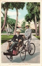Palma Spiaggia Florida ~ Actor Joseph Jefferson IN Suo Bici Sedia ~ 1900s - £7.95 GBP