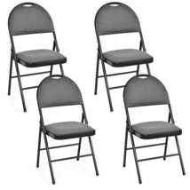 2/4 Pieces Padded Folding Dining Chairs with Backrest-Set of 4 - Color: Gray - $3,111.81 MXN