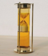 Liquid Sand Timer Hourglass in Polished Brass Collectible Home/Office it... - £23.53 GBP