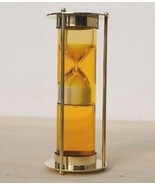 Liquid Sand Timer Hourglass in Polished Brass Collectible Home/Office it... - £23.63 GBP