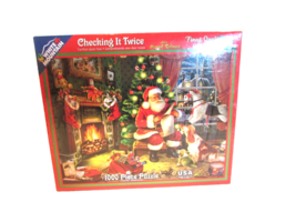 White Mountain 486 Checking It Twice Santa Claus 1000 Larger pcs New  LotP - £9.30 GBP