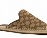 New Coach G4841 Caley Signature Jacquard Espadrille Size 5.5 B Khaki Saddle - £58.53 GBP