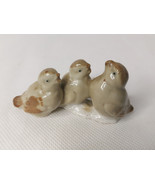 Vintage Garden Sparrow Trio Small Ceramic Ornamental Figure {a} - $442.16 MXN