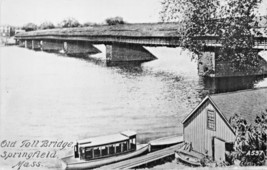 Springfield MASSACHUSETTS-OLD Toll Bridge Real Photo Postcard 1940-50s - £4.47 GBP