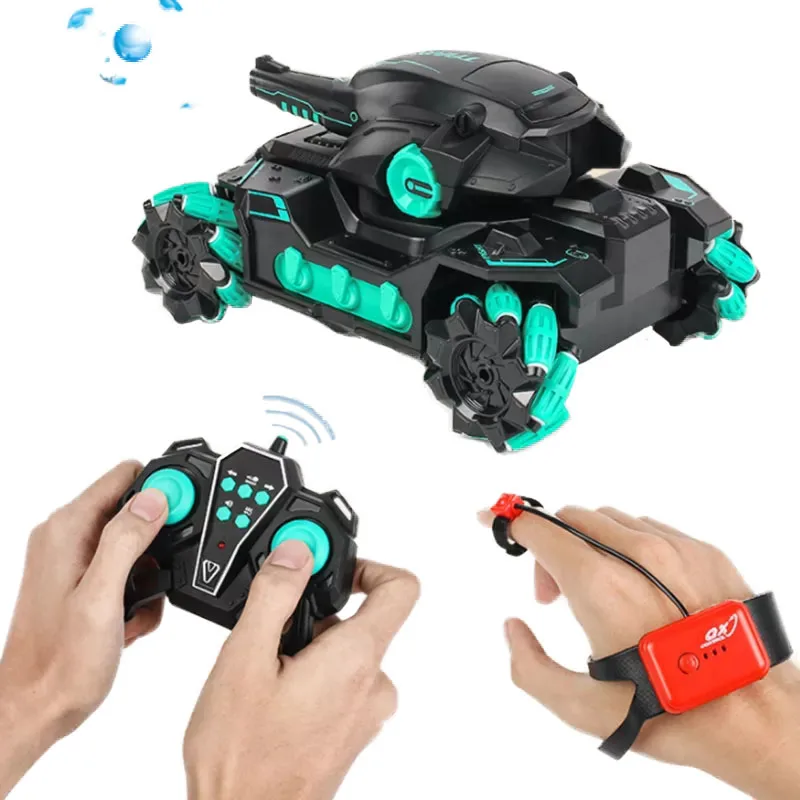 RC Tank Model 2.4G 4WD Light Off-Road Vehicle Watch Gesture Sensing Electr - £10.60 GBP+