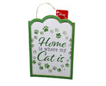 Saint Patrick Day Home is where my Cat Is Wooden Wall Sign, - $15.72