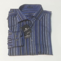 Bugatchi Uomo Men Dress Shirt Size M ( 24x31x25.5) Spread Collar NWT Blue Classi - £74.33 GBP