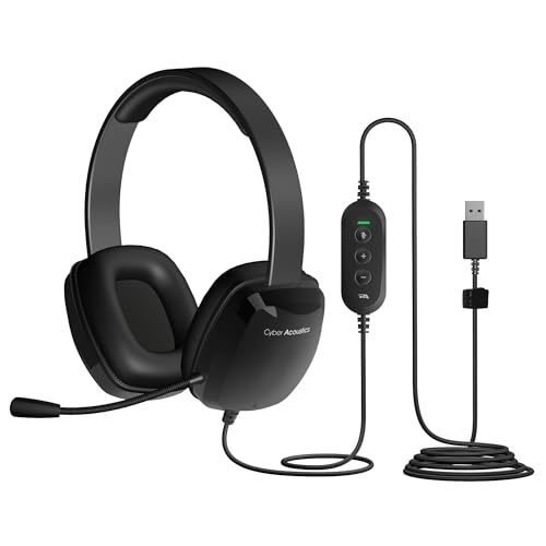 Cyber Acoustics Stereo USB Headset (AC-6012), Unidirectional Microphone ... - $31.77