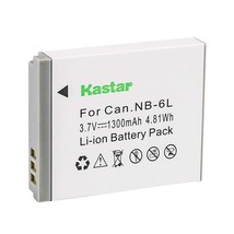 Kastar Lithium-Ion Rechargeable Battery for Canon NB-6L, NB-6LH and PowerShot SD - £10.17 GBP