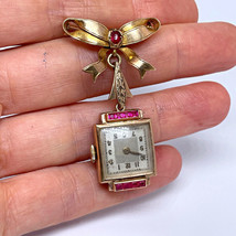 SCRAP GOLD 9K YELLOW GOLD RUBIES BROOCH WATCH ! or RESTORE! - €831,27 EUR