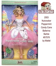 Nutcracker Peppermint Candy Cane Ballerina Barbie 57578 Mattel 2003 Barbie - £39.27 GBP