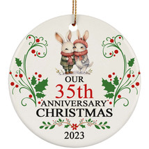 Our 35th Anniversary 2023 Ornament Gift 35 Years Christmas Cute Rabbit Couple - £11.83 GBP
