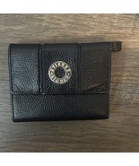 Vintage Etienne Aigner Tri-Fold Leather Silver Hardware Black Women’s Wa... - $27.34 CAD