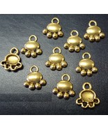10 Ant Gold plated 13mm PAW foot charms pendants earring findings CFP110 - £2.29 GBP
