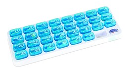 North American Health + Wellness 31-Day Pill Organizer,White and Blue,JB... - $5.46