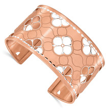 Silver and Rose Gold-plated Diamond-cut Cuff Bangle F525 - $204.45