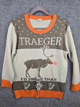 Traeger Smoker I&#39;d Smoke That Reindeer Christmas Sweater Pullover Beige ... - £12.28 GBP