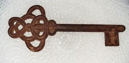 Vintage or Antique Big Rusty Cast Iron Key 11 Inches Long Weight 2 Pounds 4 Oz. - £23.30 GBP