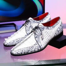 Marco Di Milano genuine hornback caiman crocodile Shoes Caribe White image 6