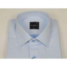 Men's Shirt, Hankie CASILA Turkey Cotton Blend Long Sleeves 502050-08 Blue Pique image 5