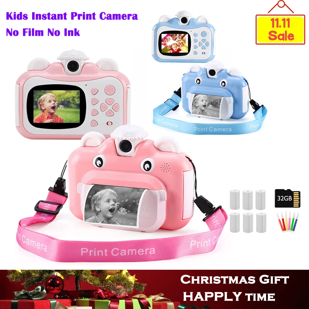 Nt print digital camera 1080h video photo camera with 32gb card for children boys girls thumb200