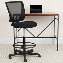 Flash Furniture Ergonomic Mid-Back Mesh Drafting Chair with Black Fabric Seat - £122.38 GBP