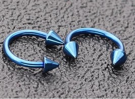 2 PCS Spike Septum Piercing Real Stainless Steel Nose Septum Ring For Men Women  - £10.36 GBP