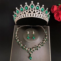 Olors baroque bridal crown tiaras for women wedding princess queen red green blue white thumb200