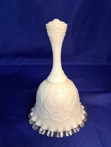 Fenton Silver Crest Spanish Lace Bell #3567-SC Milk Glass Vint. Ruffles Wedding - £14.81 GBP