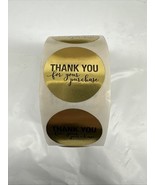Thank You for Your Purchase Stickers Gold 1 3/8” Round. LESSThan 500 Labels - $90.03 MXN
