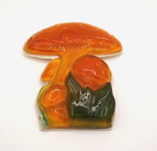 Vintage Lucite Orange and Green Mushroom Wall Hanging - Please see Description - $29.70