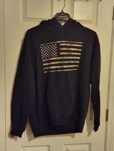 Buck Wear Hoodie Sweatshirt Mens 2XL American Flag Black Camo Pullover P... - $19.79