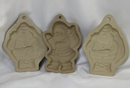 Enesco Sassafras Stone Cookie Mold Santa Claus Christmas 6 Inch Lot of 3 - £11.80 GBP