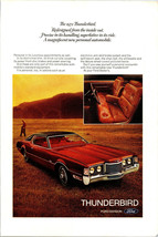 Vintage 1972 Ford Thunderbird T-Bird Print Ad Redesigned Inside and Out - £4.37 GBP