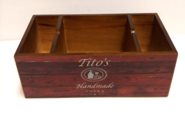 Titos Handmade Vodka Bar Napkin Swizzle Straw Holder Wooden - $33.65
