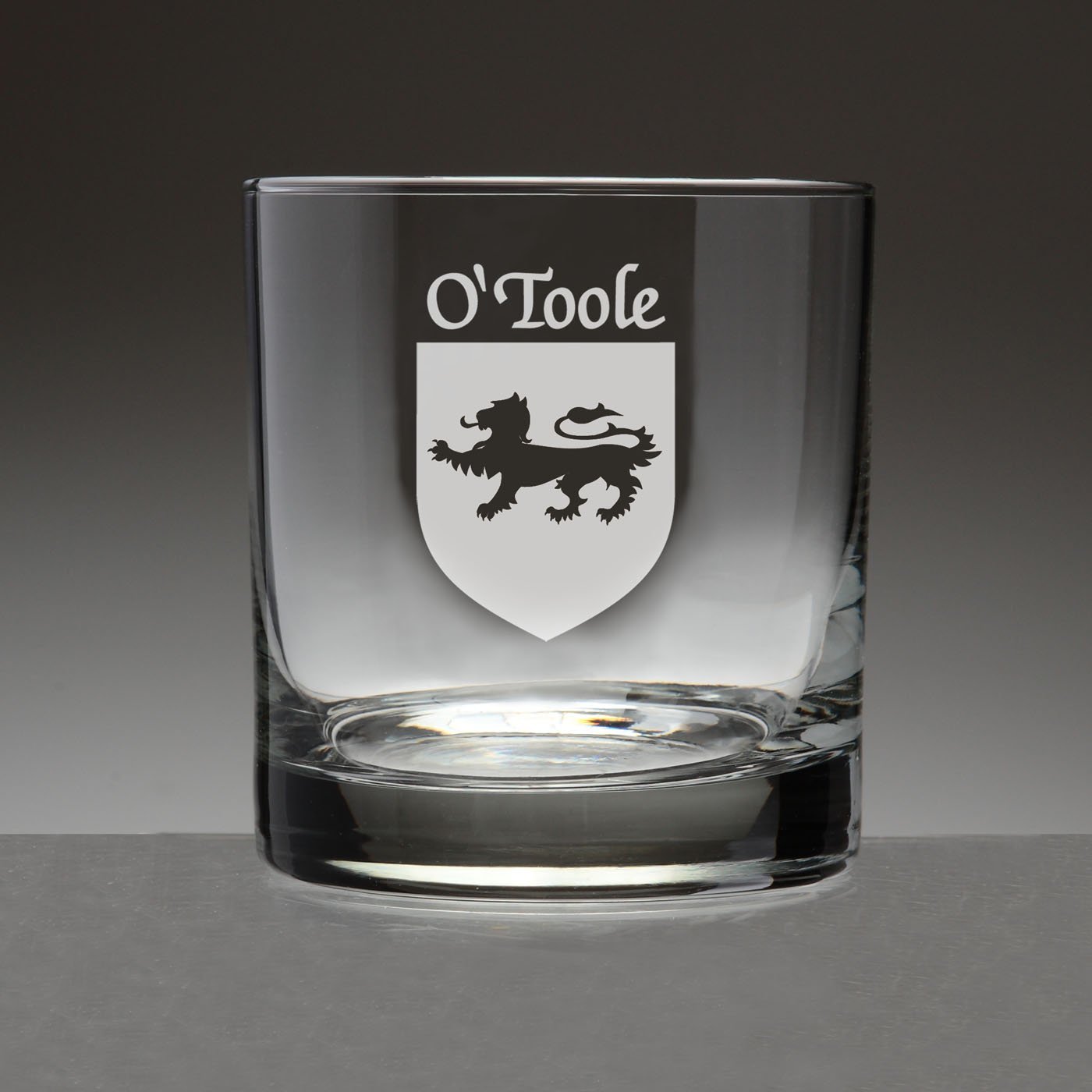O'Toole Irish Coat of Arms Tumbler Glasses - Set of 4 (Sand Etched)