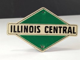 Illinois Central Railroad Green 3-3/4&quot; Tin Sign Post Cereal Railroadiana - £7.73 GBP