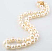Japonnais Perle de Culture Collier Avec 14K Jaune Agrafe en Or - £913.99 GBP